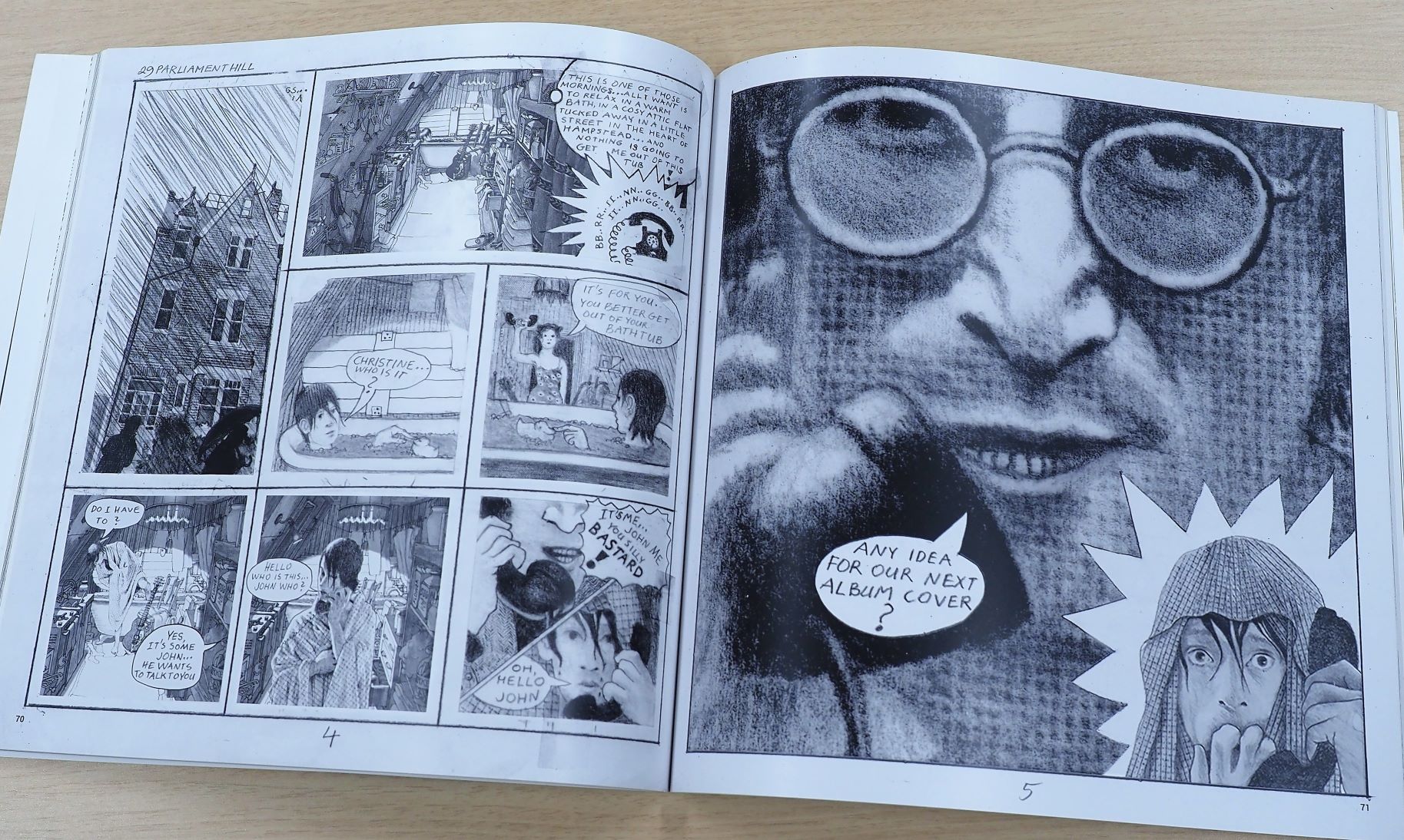 『birth of an icon REVOLVER 50』には、ジョンが『リボルバー』のジャケットをフォアマンに依頼した場面がコミックで描かれている。