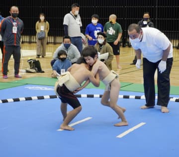 千葉・柏でクリスマスに相撲大会 各地の小学生らが競い合う　画像１
