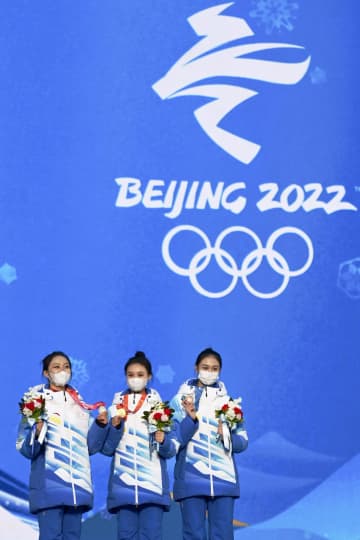 北京で五輪表彰式リハーサル 本番に向け公開　画像１