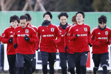 セットプレーなどを確認 サッカー日本代表候補　画像１