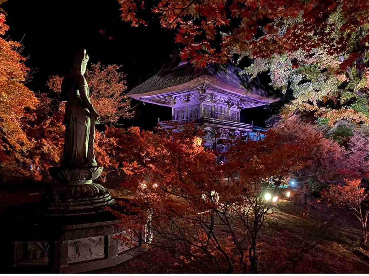 3年ぶりに開催！長野県最古の曹洞宗寺院・霊松寺で紅葉ライトアップ　画像２