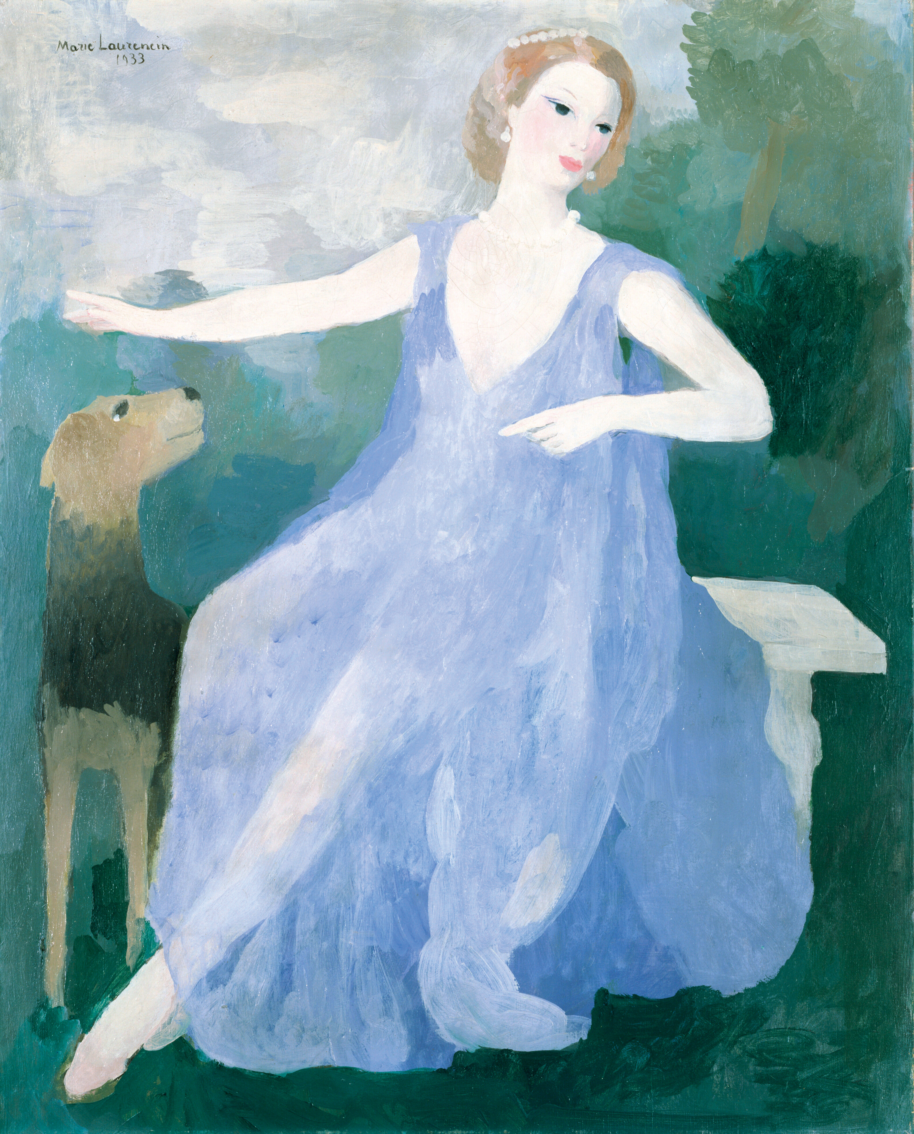 マリー・ローランサン 《ヴァランティーヌ・テシエの肖像》 1933年 油彩・キャンヴァス ポーラ美術館
