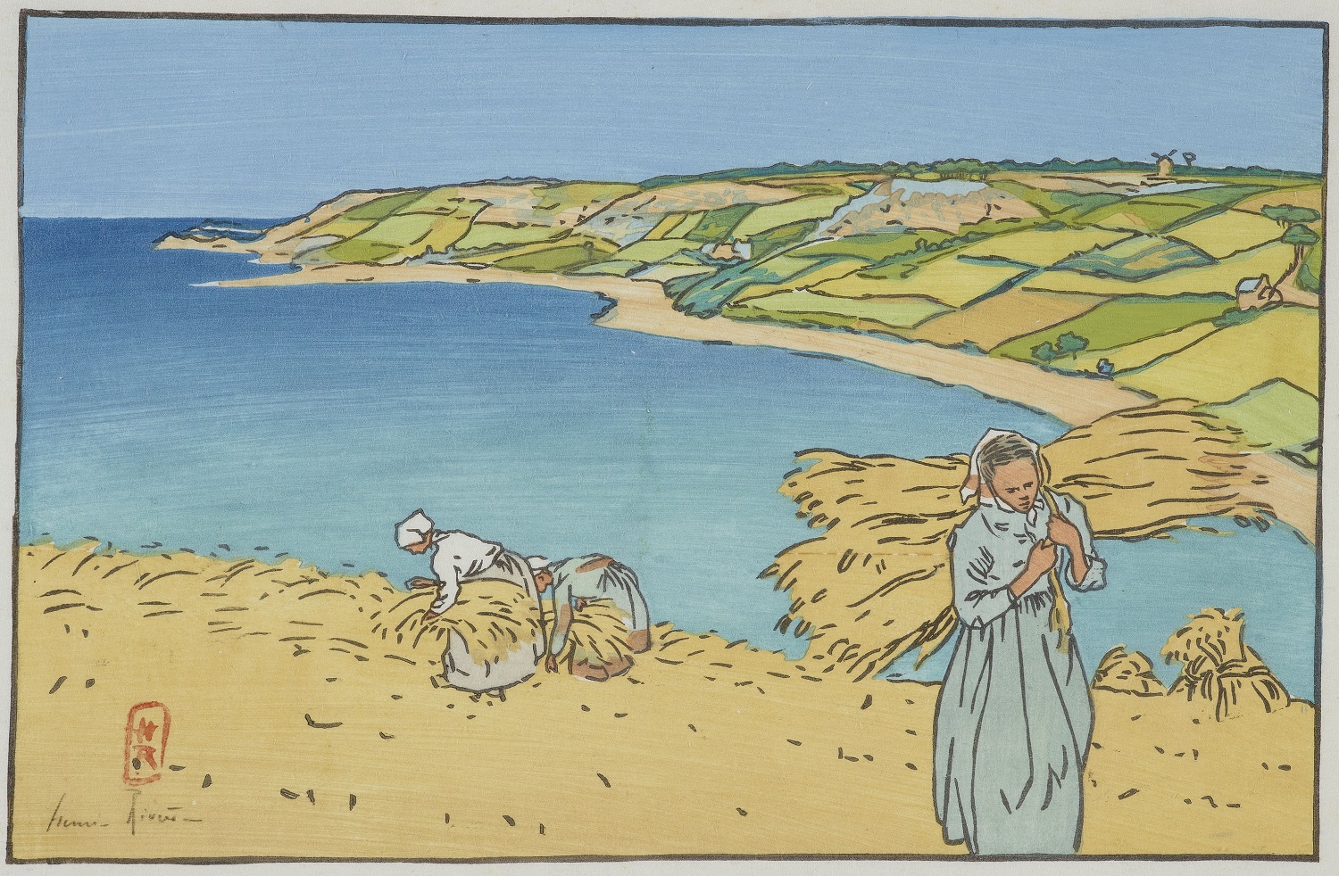 アンリ・リヴィエール 連作『ブルターニュ風景』より《ロネイ湾（ロギヴィ）》 1891年 多色刷り木版 225x349mm 国立西洋美術館
