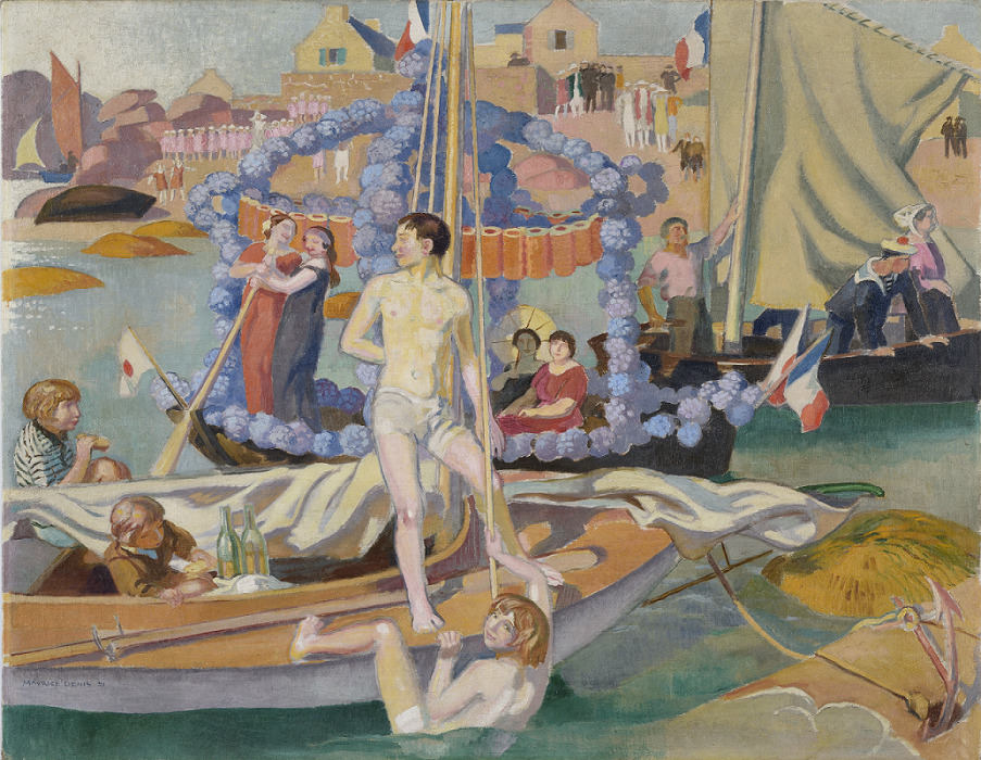 モーリス・ドニ 《花飾りの船》 1921年 油彩 カンヴァス 88.3x113.3cm 愛知県美術館