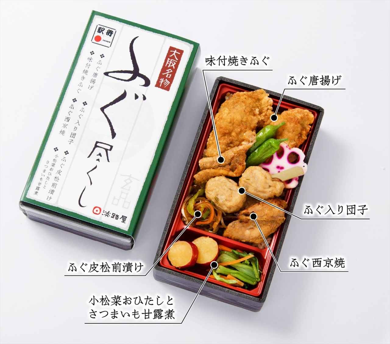 大阪名物「ふぐ尽くし」駅弁登場！とらふぐ専門「玄品」×駅弁のパイオニア「淡路屋」がコラボ　画像１