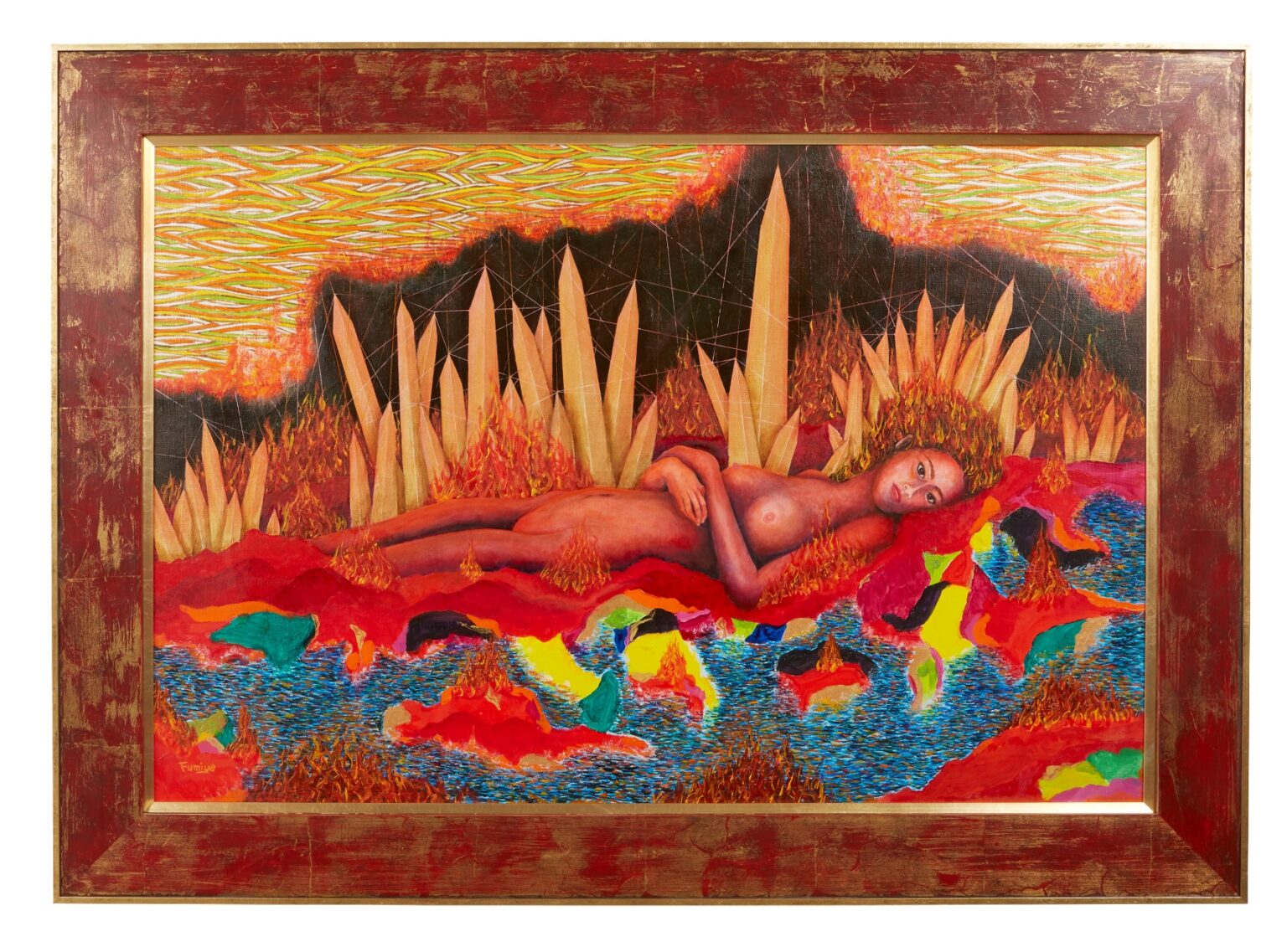 「ペレの洞窟」藤井フミヤ（2022年/油彩、キャンバス/61×91cm）
ハワイ諸島の火山の女神ペレが住む洞窟をイメージした作品