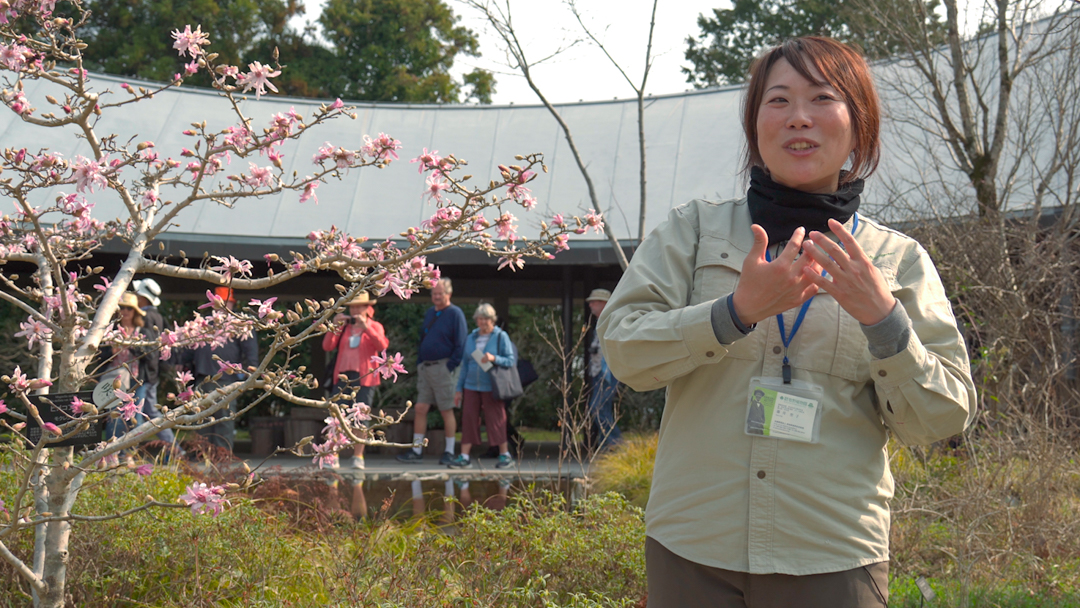 土佐の植物生態園を紹介する樹木医の藤井聖子さん