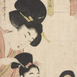 初代喜多川歌麿《名所風景美人十二相　結髪》大判錦絵　享和期（1801-03）頃
