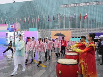 杭州アジア大会、23日開幕 日本勢、入村式で「一致団結」　画像１