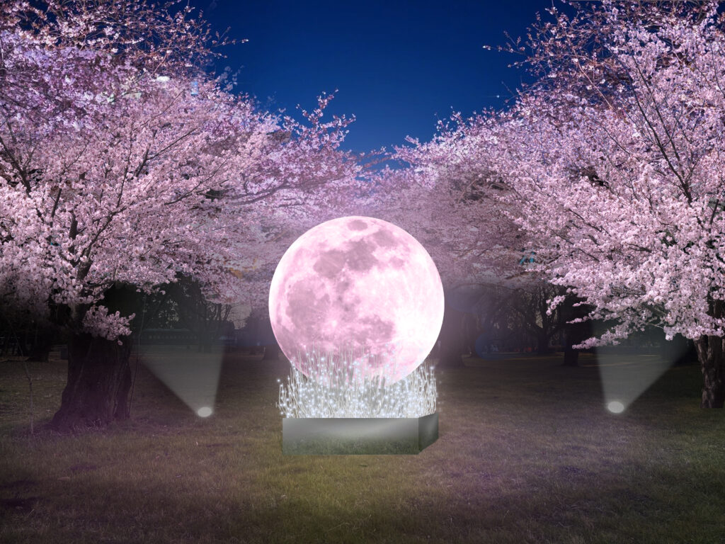 小金井公園、満月をイメージしたオブジェのフォトスポット(イメージ)　