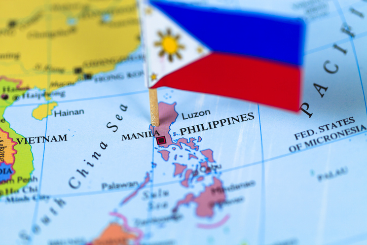 Map and flag of Philippines