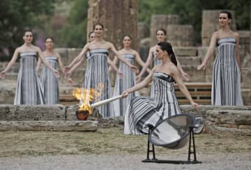 ギリシャでパリ五輪の聖火を採火 開幕まで17日で100日　画像１